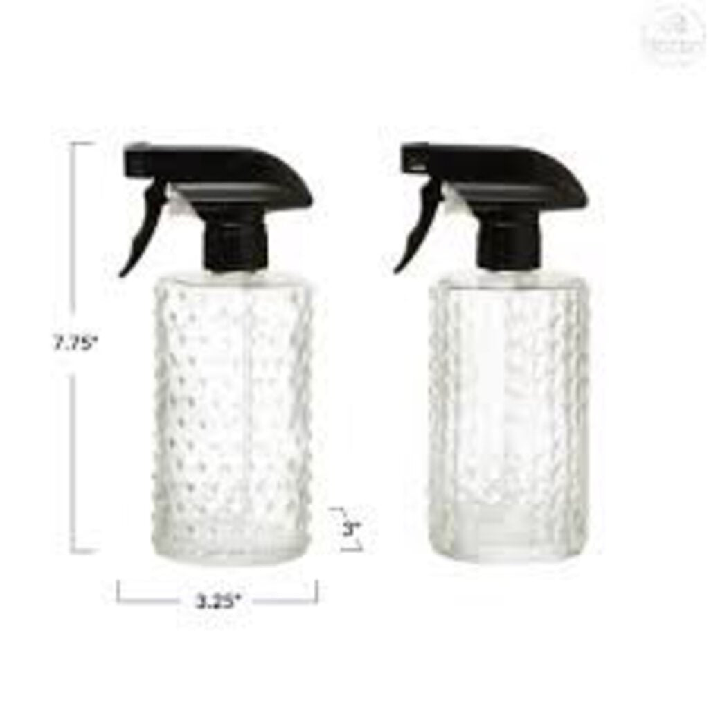 EMBOSSED GLASS SPRAY BOTTLE