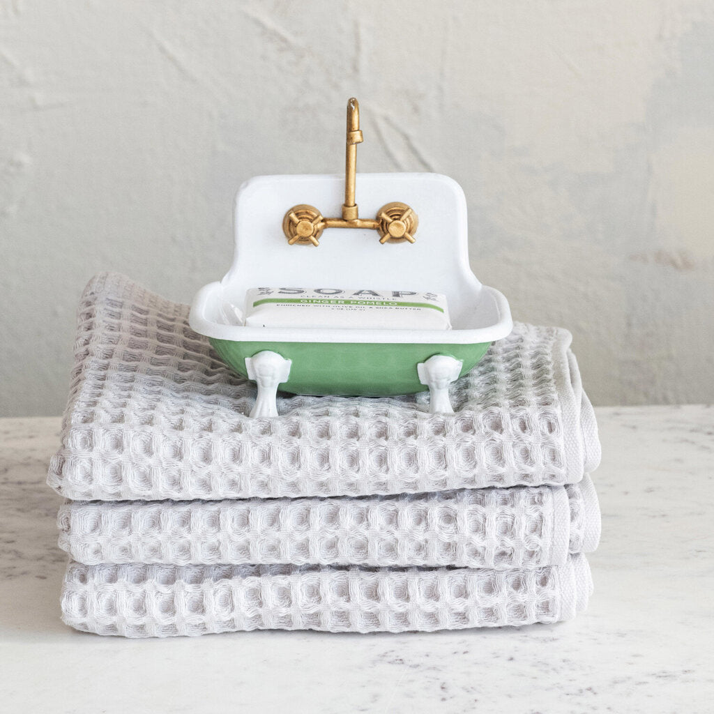 METAL SINK SHAPED SOAP DISH WITH FAUCET