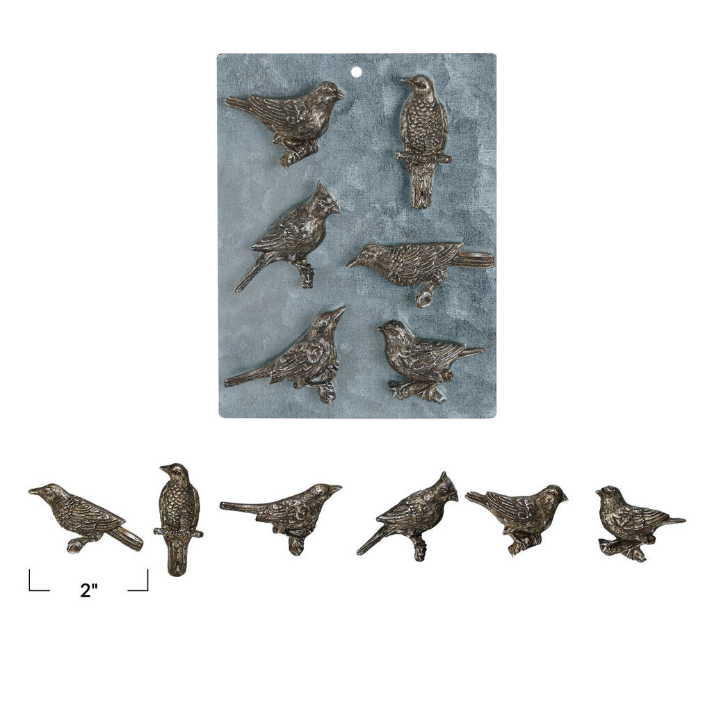 PEWTER BIRD MAGNETS ON CARD