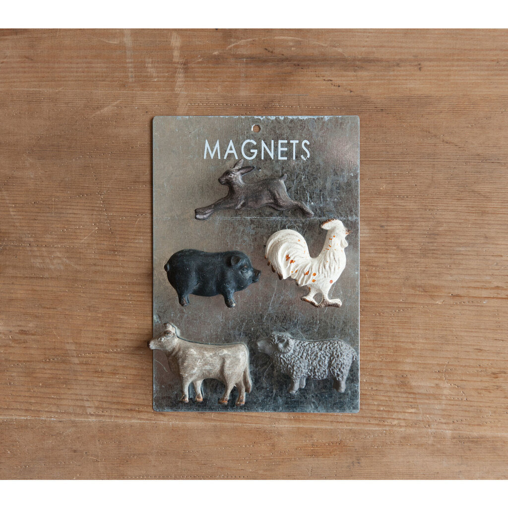 PEWTER BARN ANIMAL MAGNETS