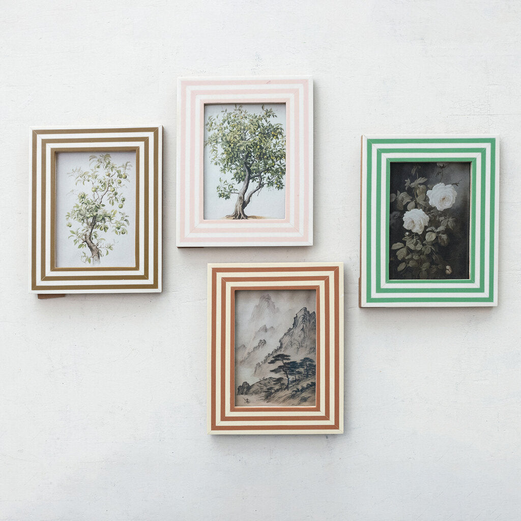 RESIN AND MDF PHOTO FRAME WITH STRIPES