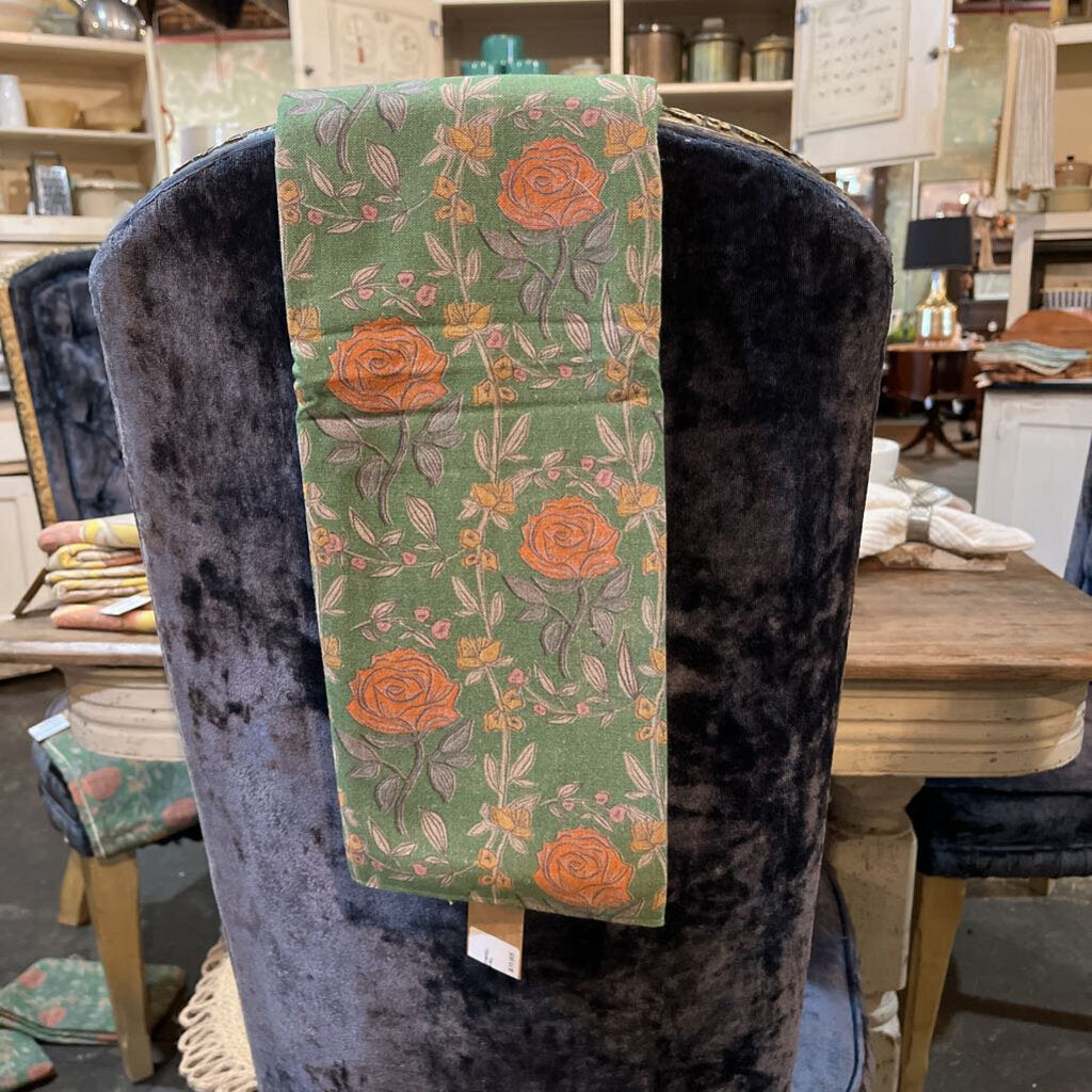 COTTON PRINTED FLORAL TEA TOWEL WITH TERRY BACK