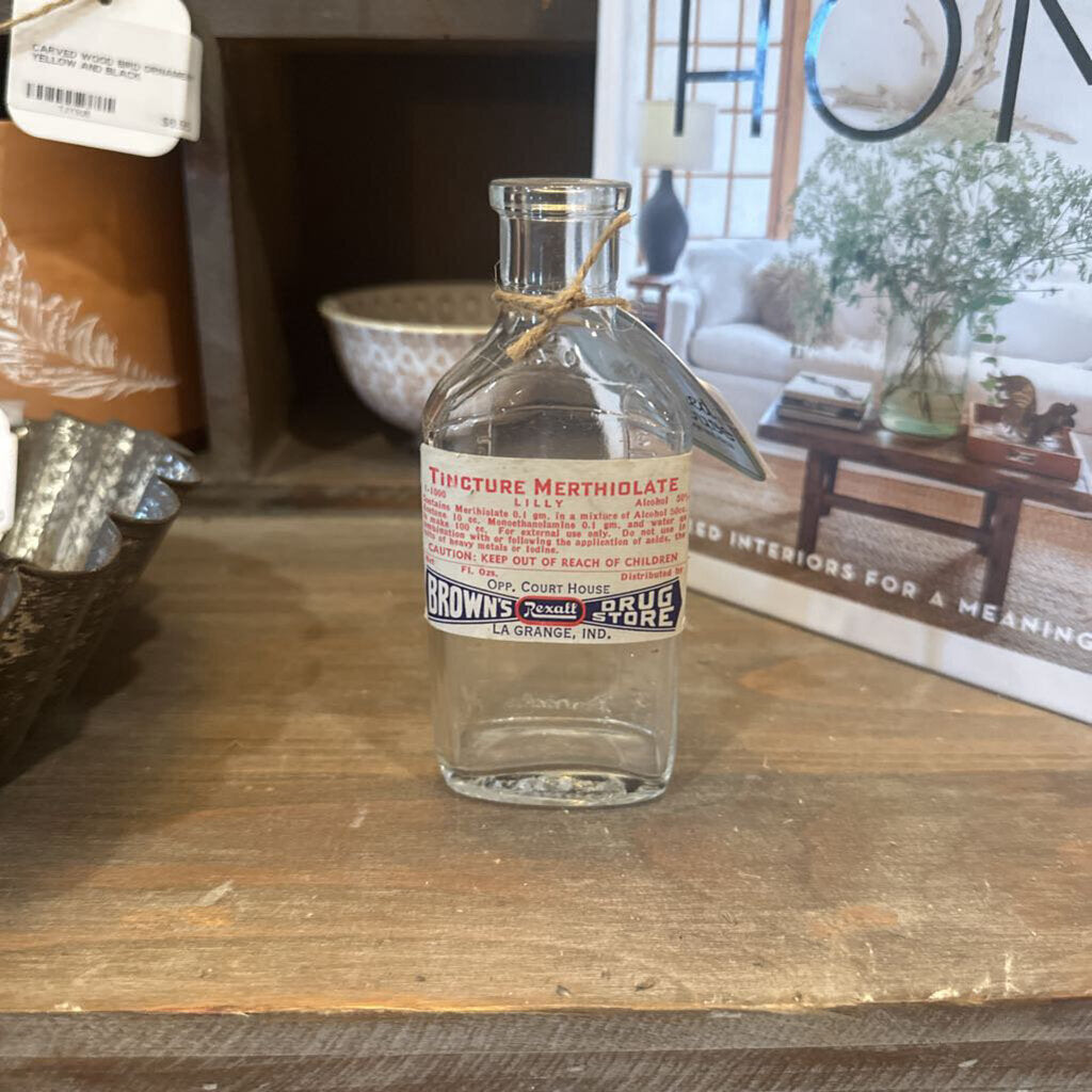MERTHIOLATE BROWN'S DRUG STORE BOTTLE