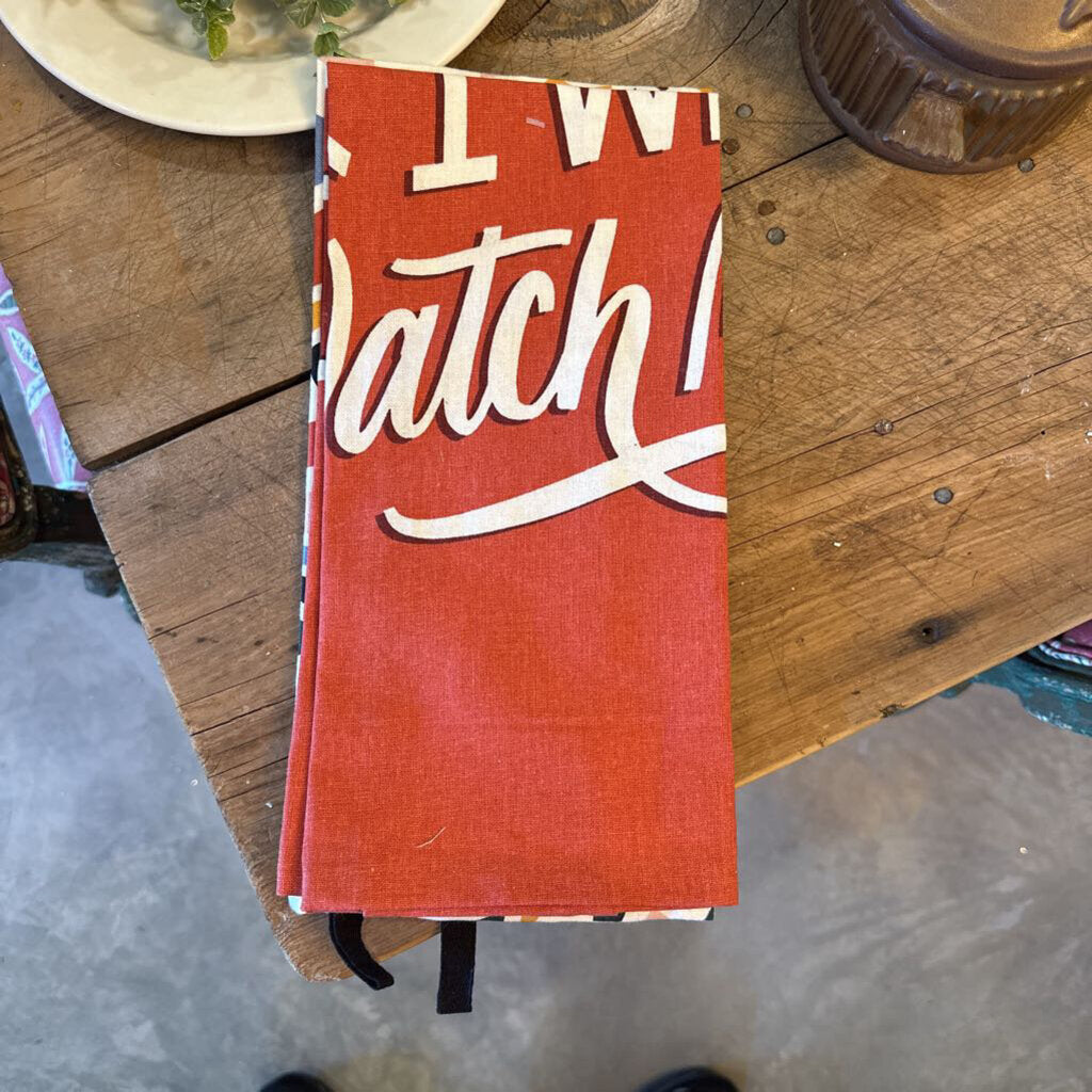 KITCHEN TOWEL SET WITH SAYING "I CAN, I WILL, WATCH ME"