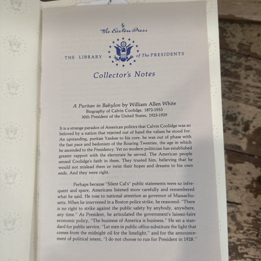 A PURITAN IN BABYLON BY WILLIAM ALLEN WHITE, HARDCOVER BOOK