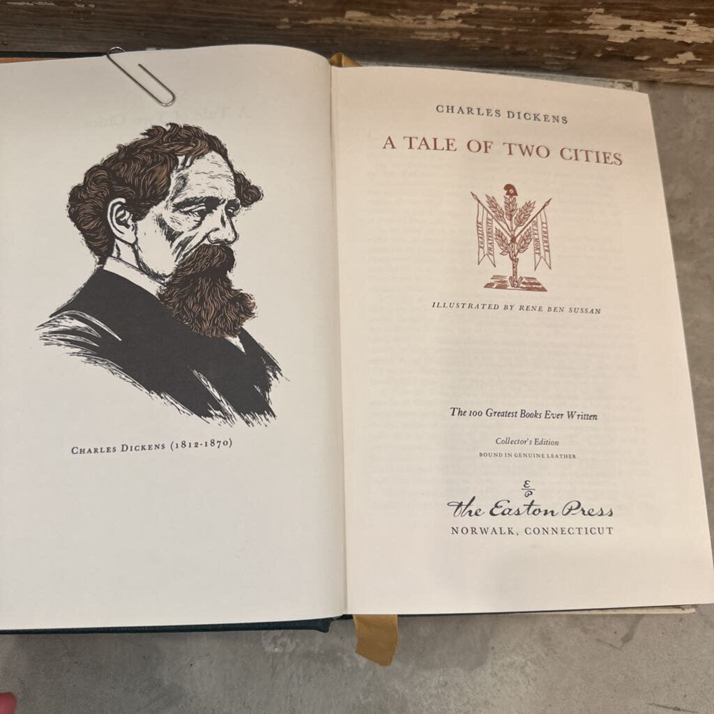 A TALE OF TWO CITIES BY CHARLES DICKENS, HARDCOVER BOOK