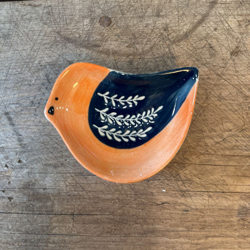 STONEWARE BIRD SHAPED DISH