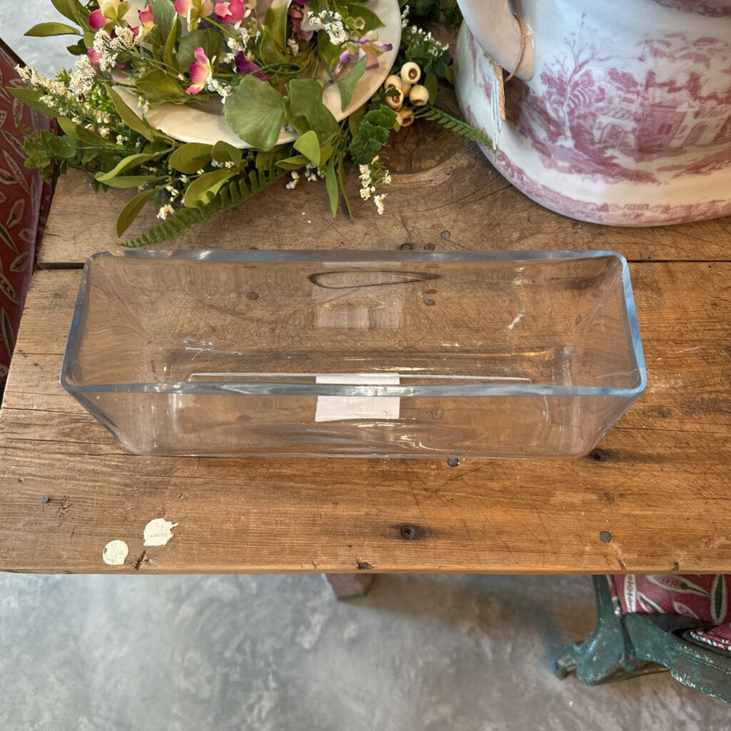 RECTANGULAR GLASS VASE/CANDLE HOLDER