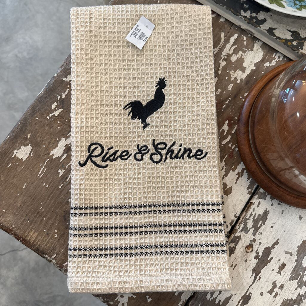 WAFFLE WEAVE "RISE AND SHINE" DISH TOWEL