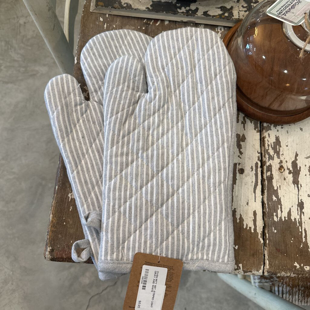 OVEN MITT SET STRIPED