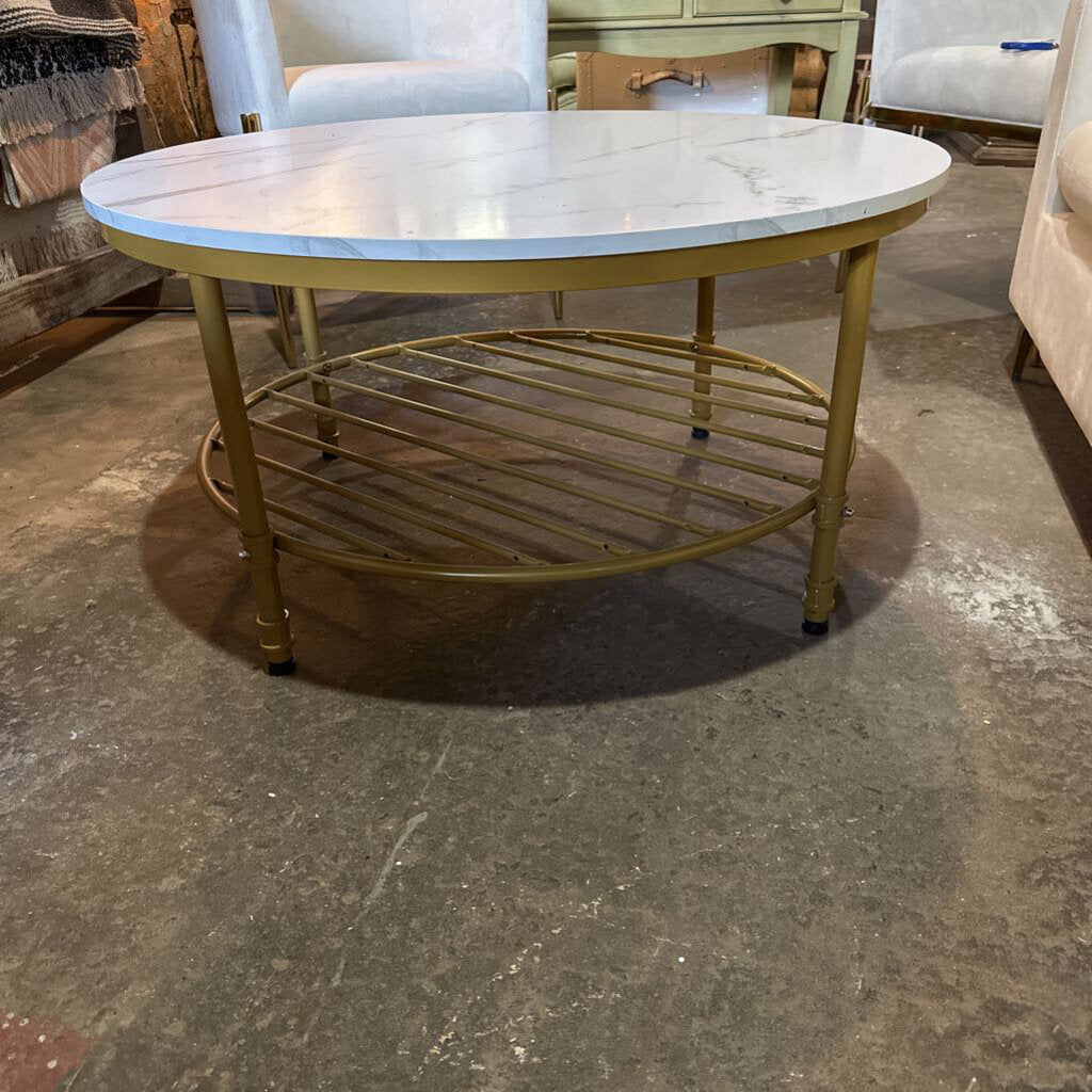 COFFEE TABLE WITH FAUX MARBLE TOP