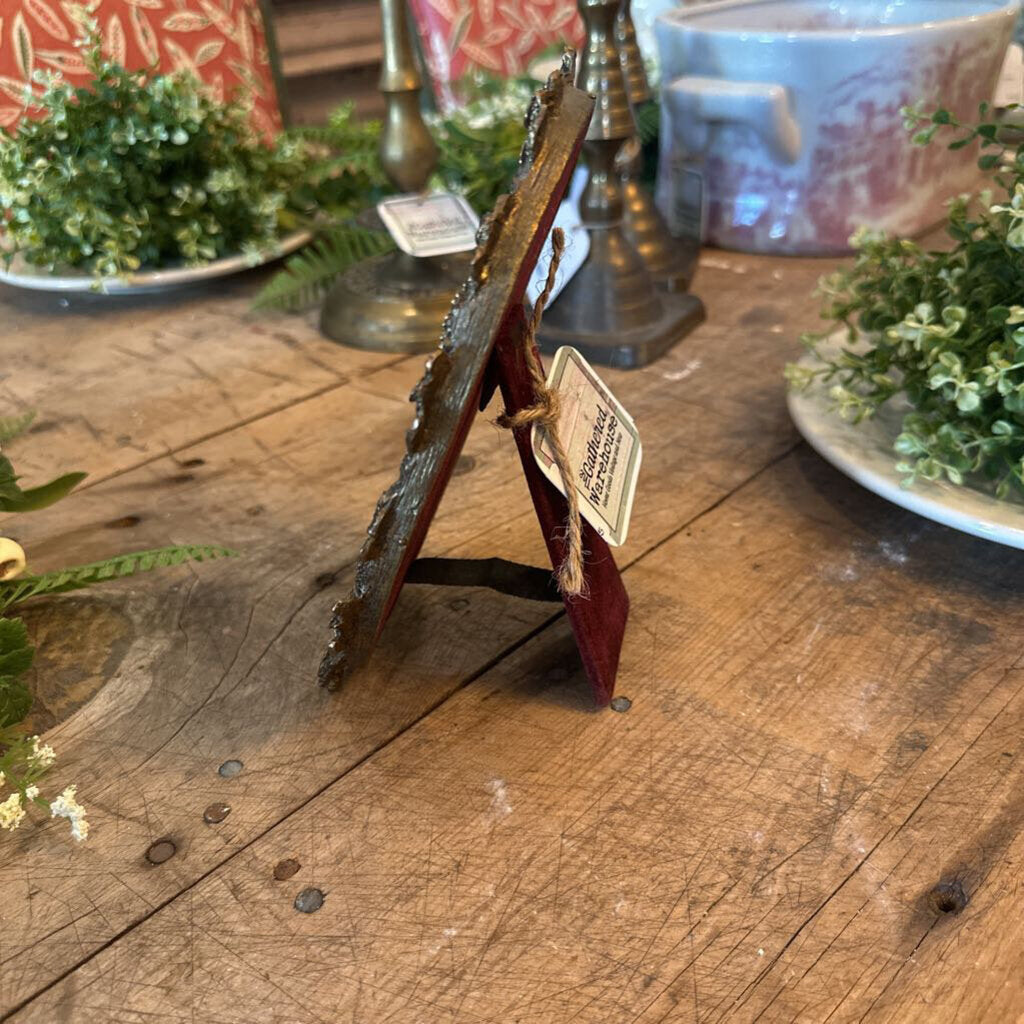 TABLETOP BRASS FRAMED MIRROR