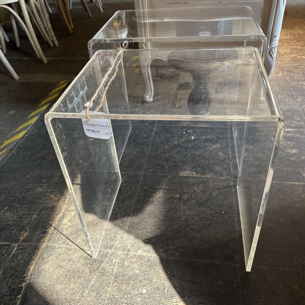 LUCITE NESTING TABLES SET OF TWO
