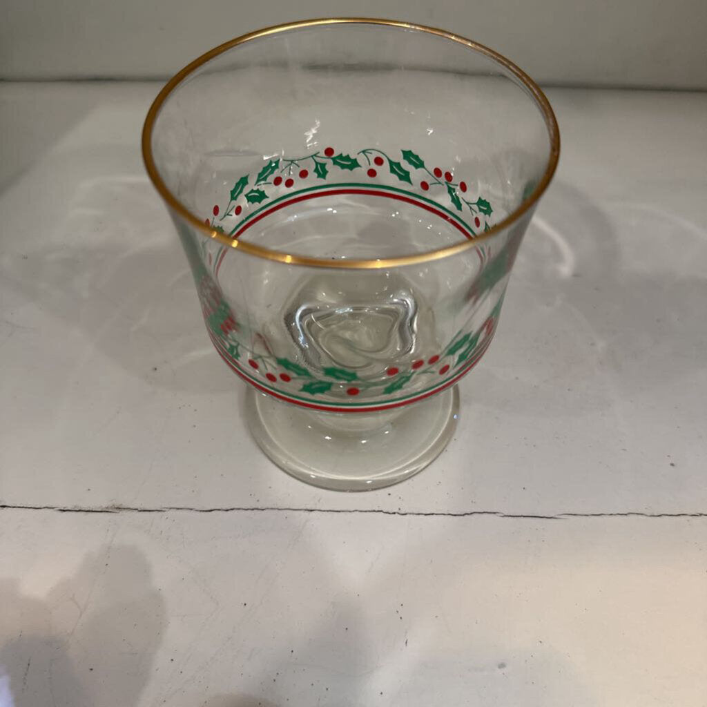 ARBY'S HOLLY BERRY CHRISTMAS COLLECTION SHERBET GLASS