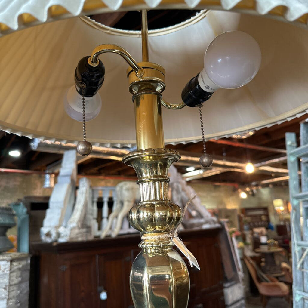 PAIR OF BRASS LAMPS