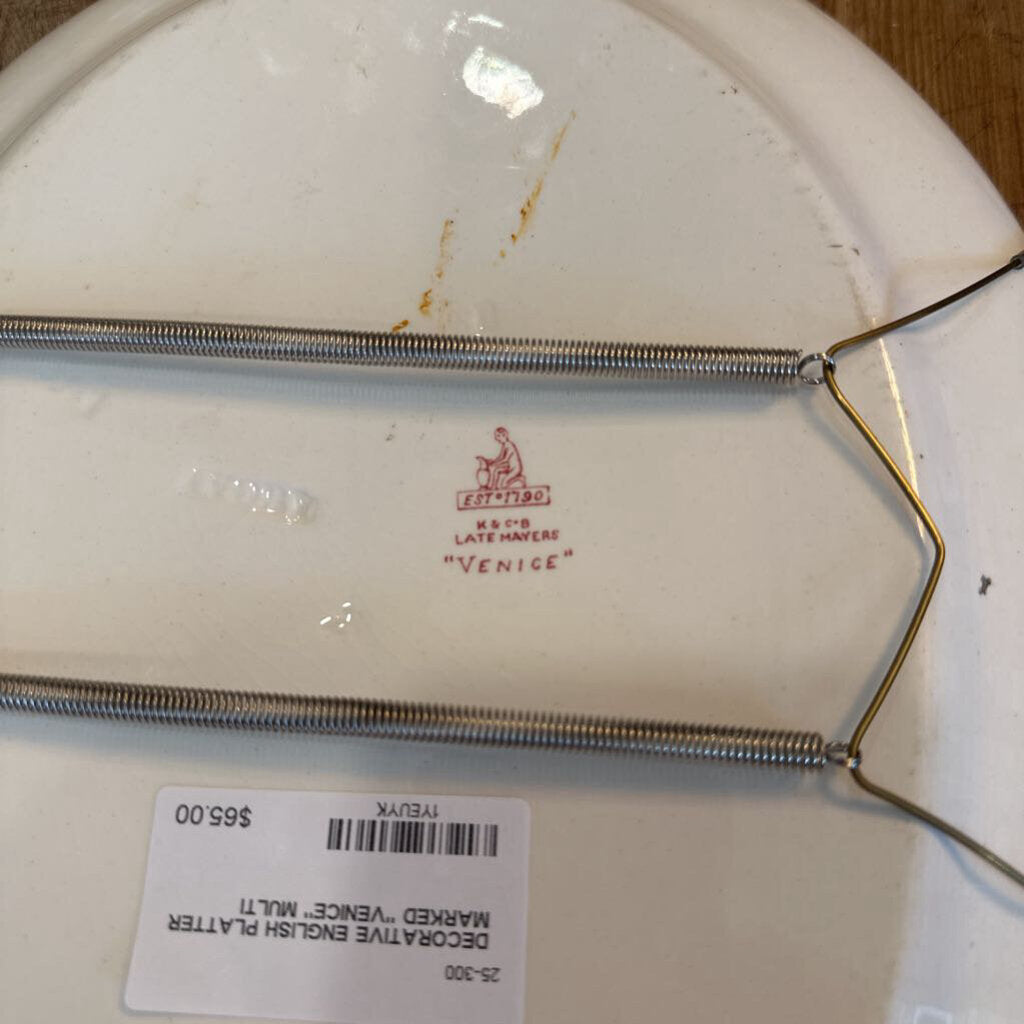 DECORATIVE ENGLISH PLATTER MARKED "VENICE"