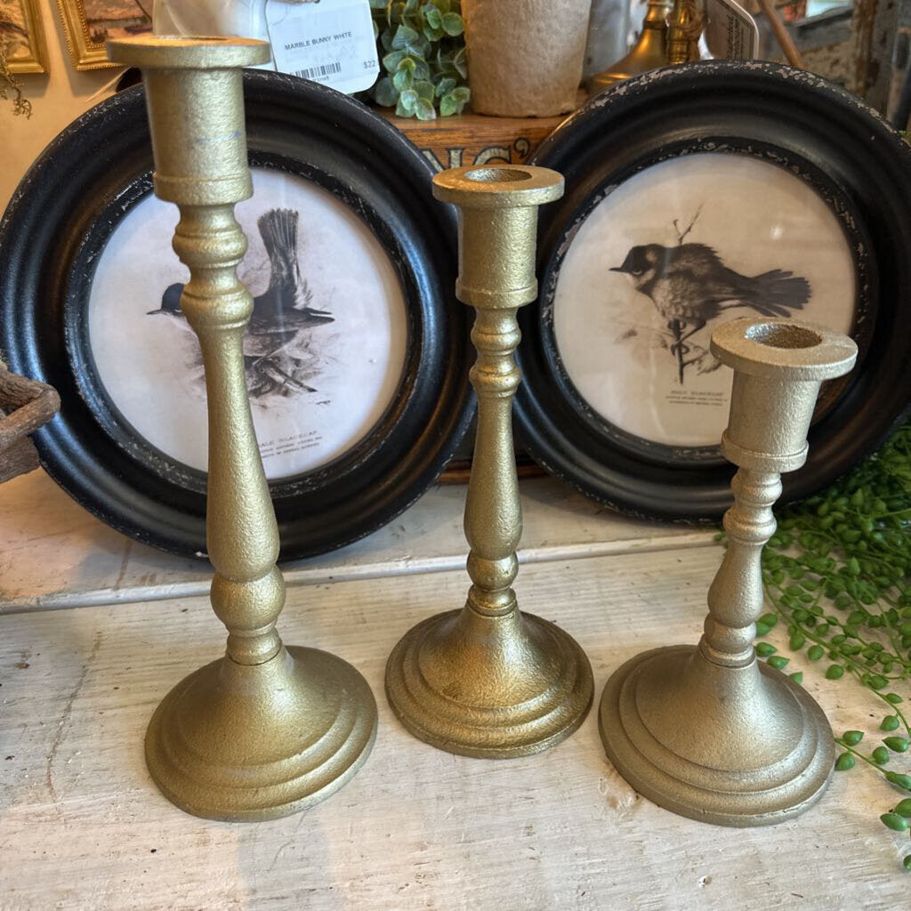 BRASS TAPER ORNATE CANDLESTICK