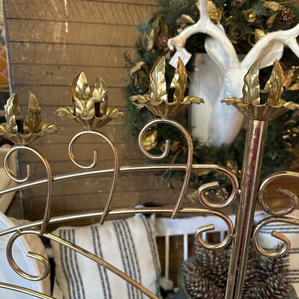BRASS FAN CANDELABRAS