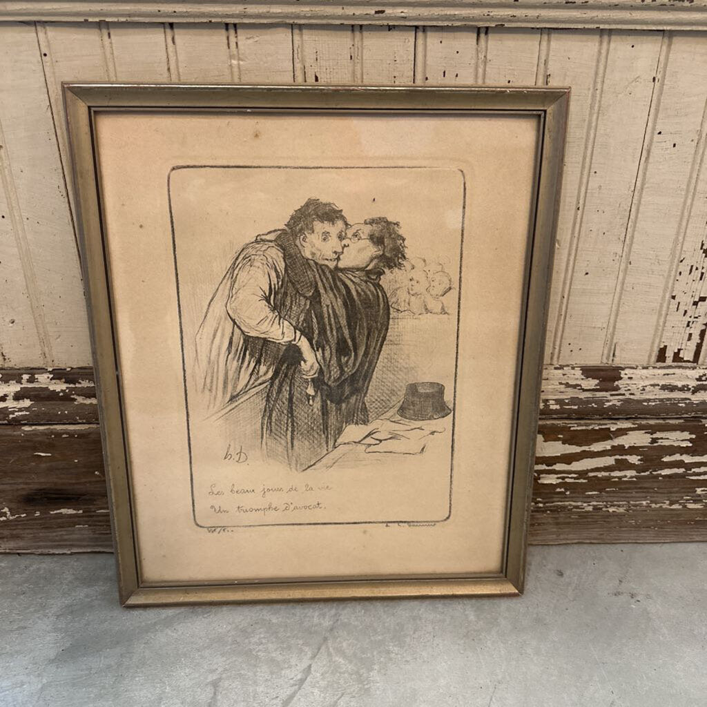 DAUMIER PRINT IN SILVER FRAME "A LAWYERS TRIUMP"