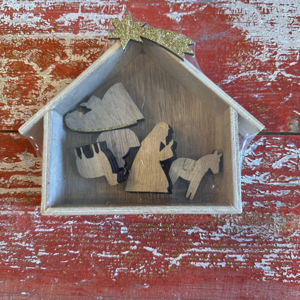 WOOD NATIVITY SET