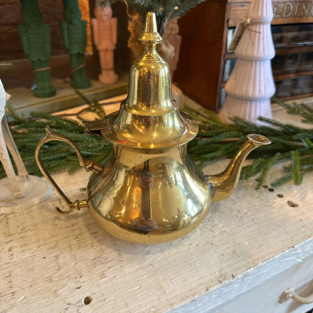 VINTAGE BRASS TEAPOT