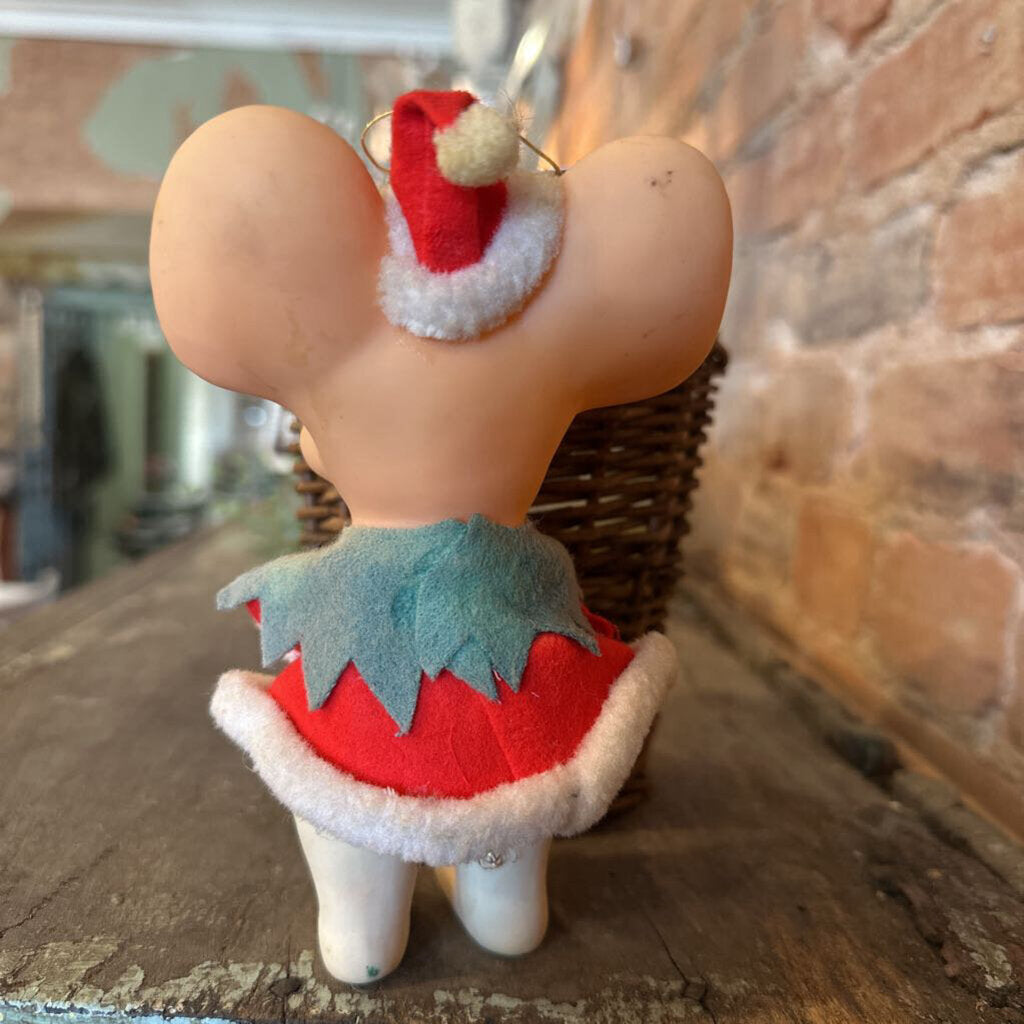 VINTAGE "BIG EAR" CHRISTMAS MOUSE ORNAMENT