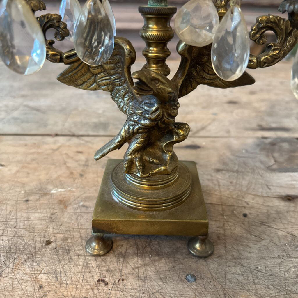 VINTAGE BRASS EAGLE CANDELABRA SET