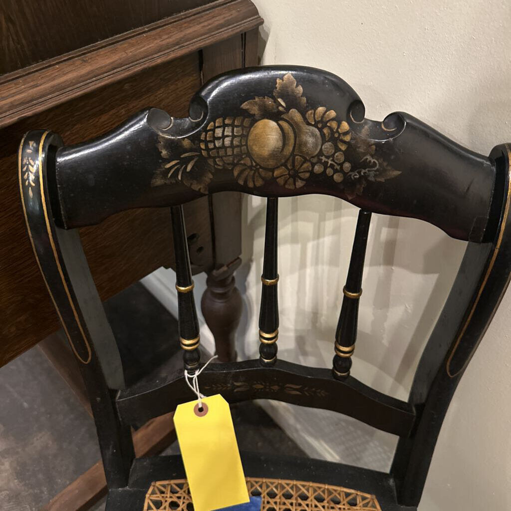 CANE BOTTON HIGH BACK CHAIR