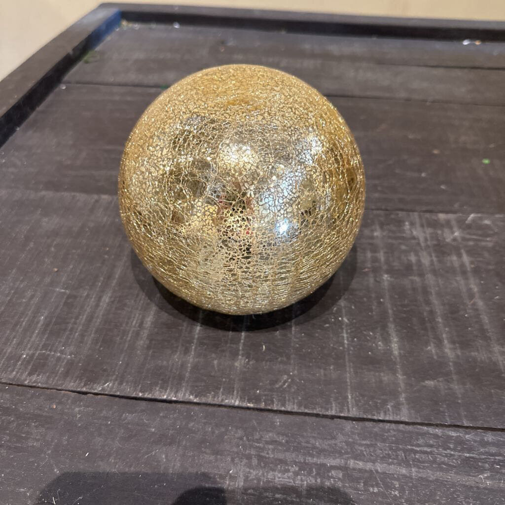 MERCURY GLASS CRACKLE LIGHTED ORB