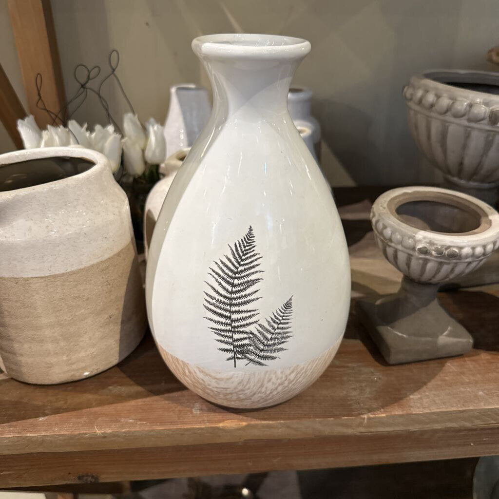 VASE WITH FERN LEAF EMBOSSED