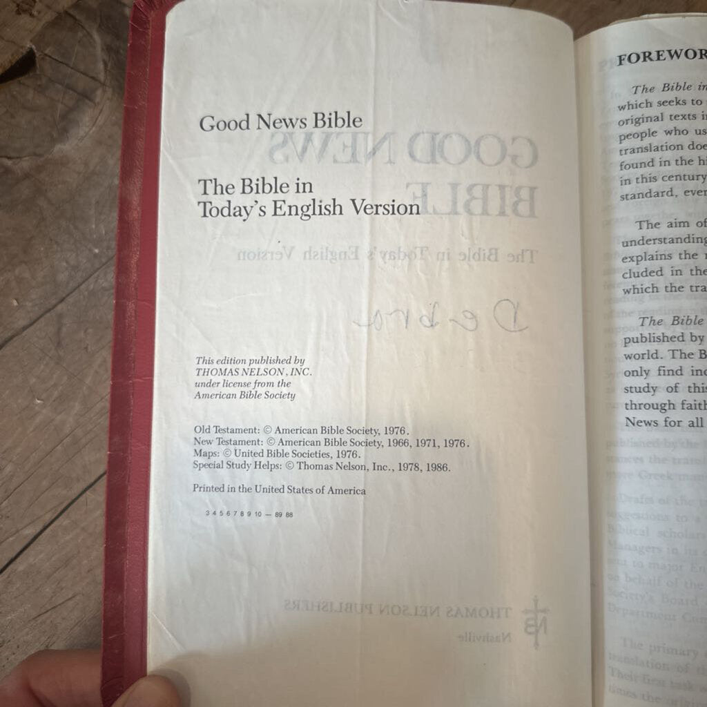 GOOD NEWS BIBLE TODAY'S ENGLISH VERSION