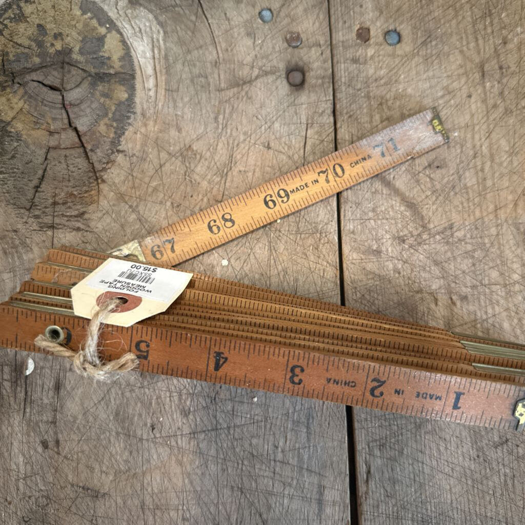 FOLDING WOODEN TAPE MEASURE