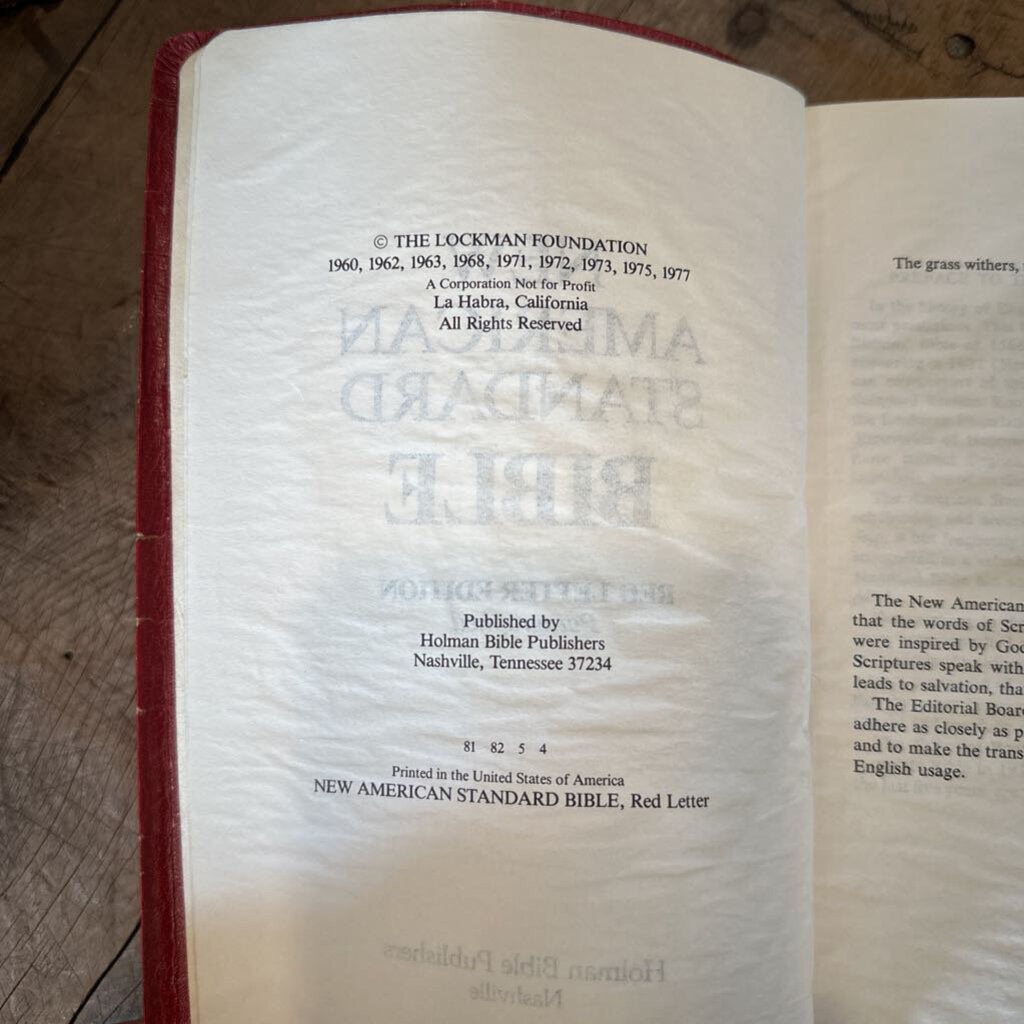 NEW AMERICAN STANDARD HOLY BIBLE