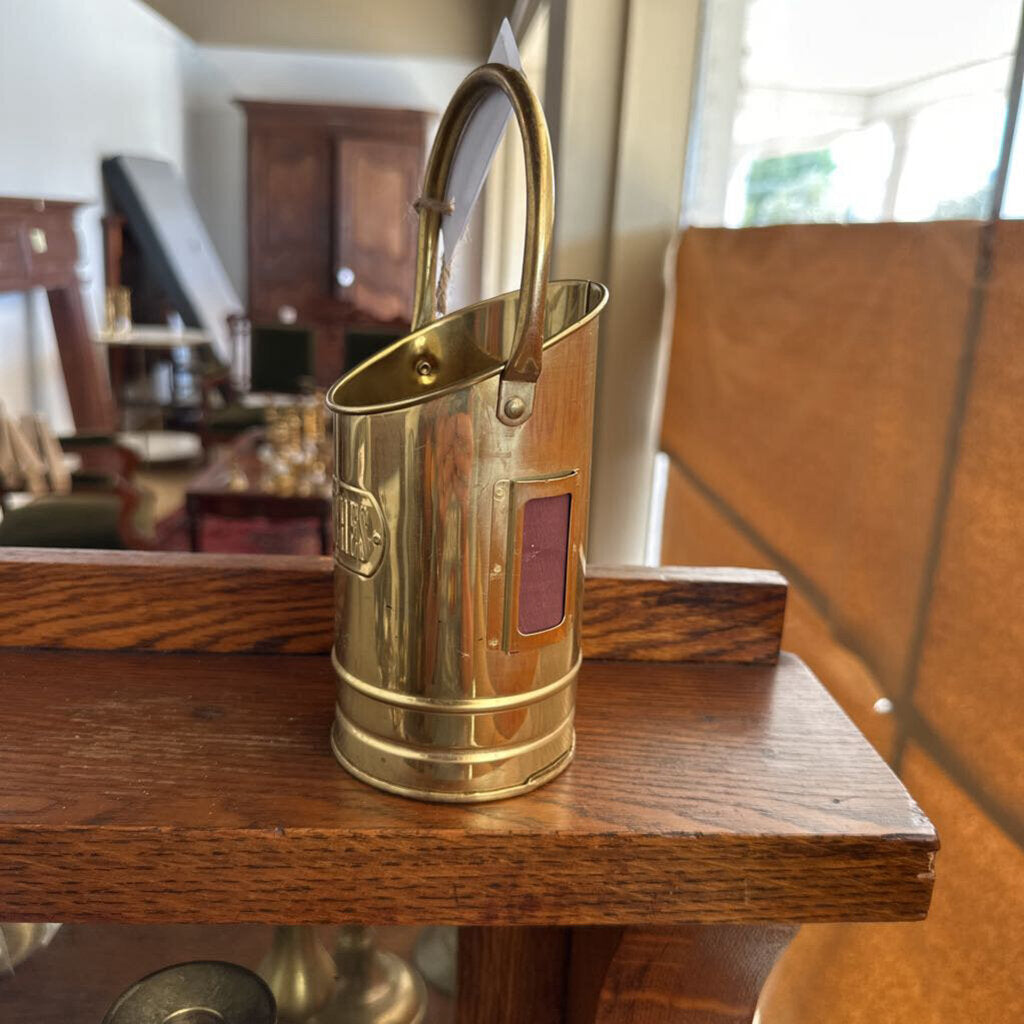 BRASS MATCH HOLDER WITH BUILT IN STRIKE PAD