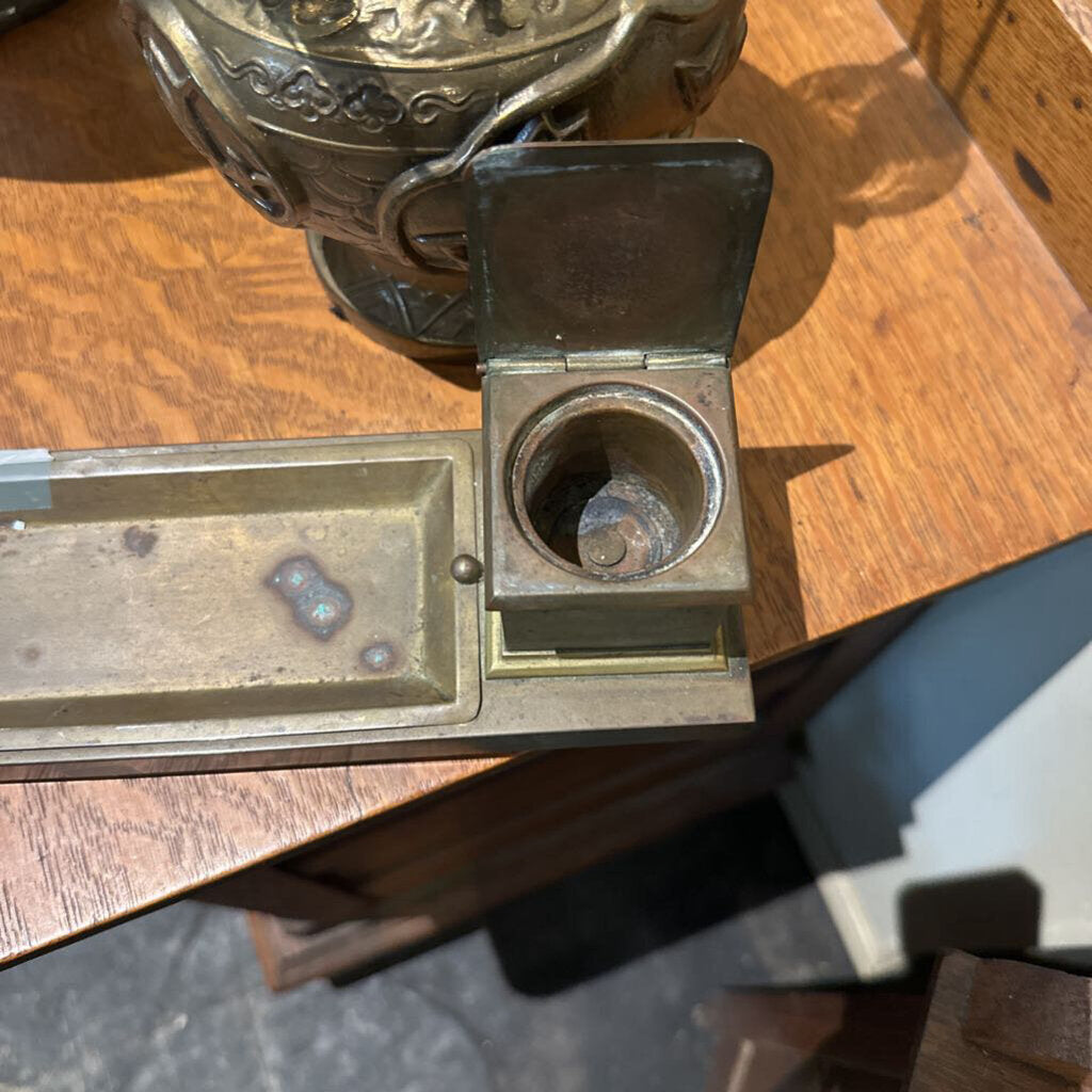 BRASS DOUBLE INK WELL