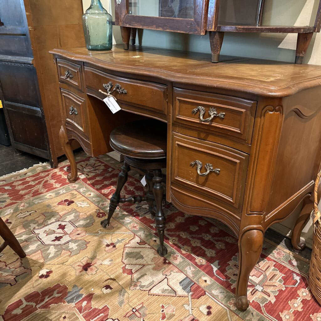 DESK WITH LEATHER INLAY TOP