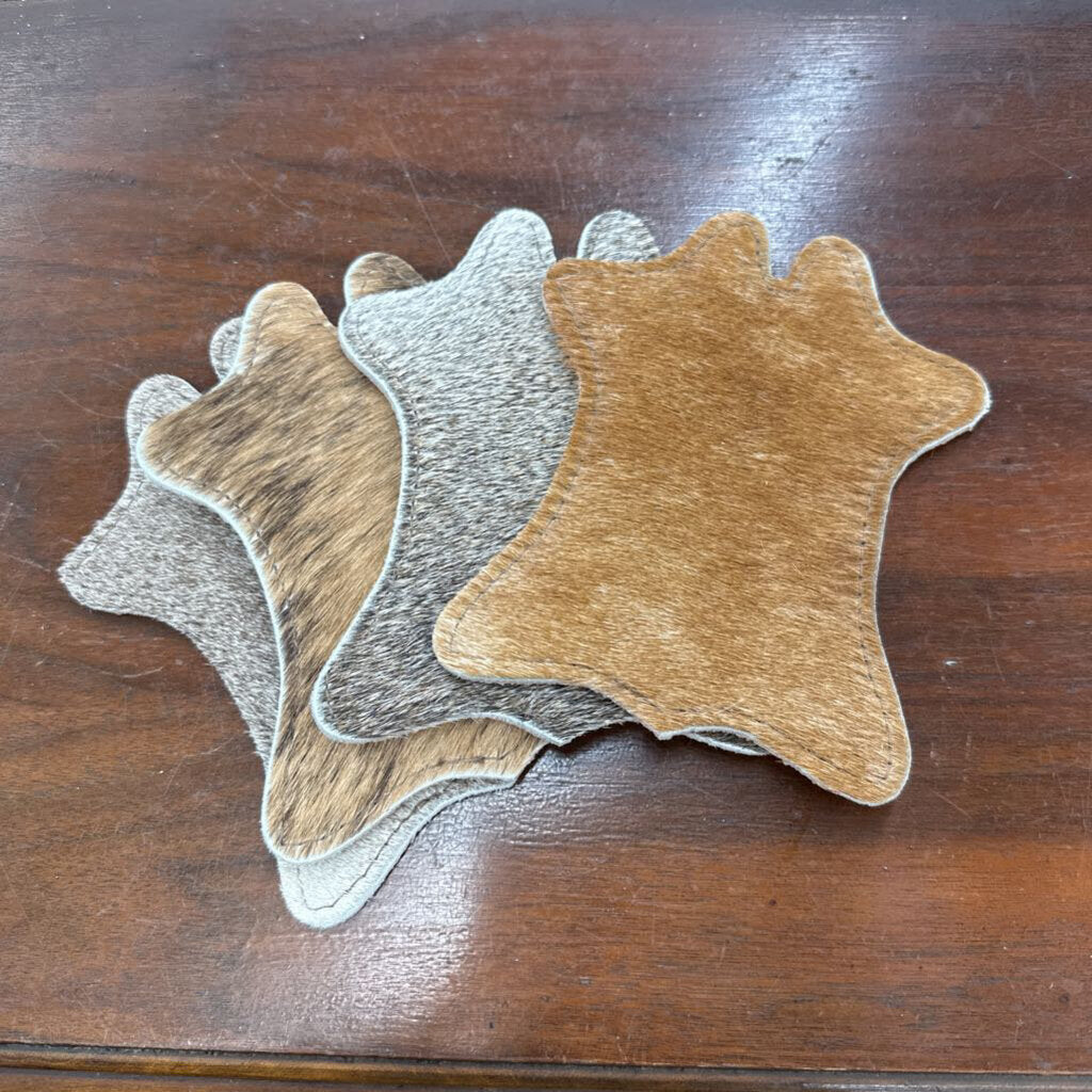 MINI COWHIDE COASTERS