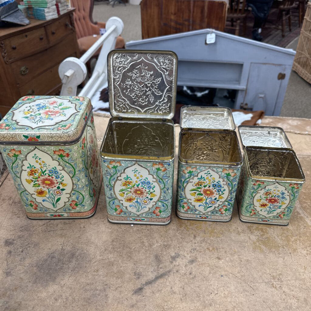 METAL NESTING TINS WITH HINGED LIDS