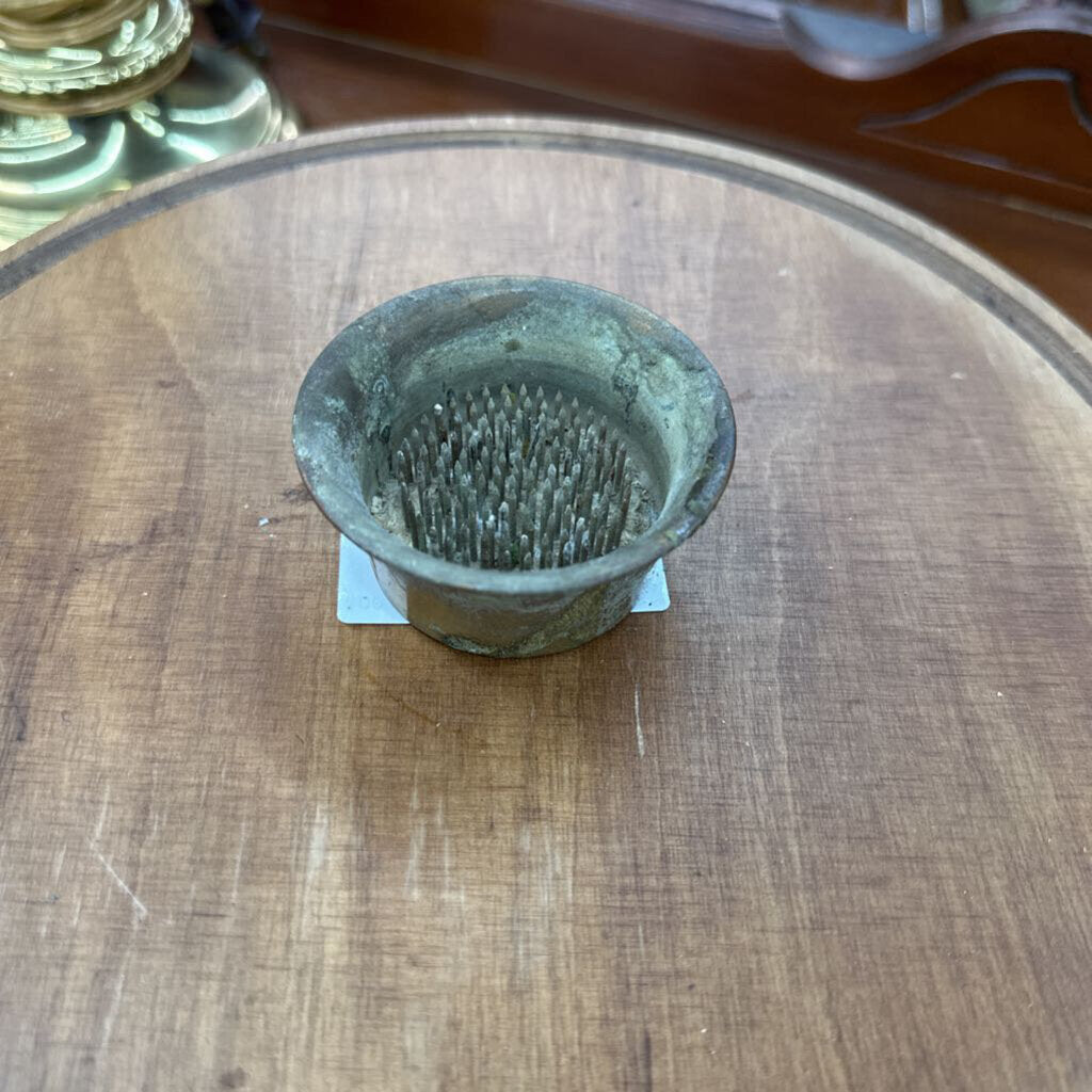 VINTAGE BRASS CUP FLOWER FROG