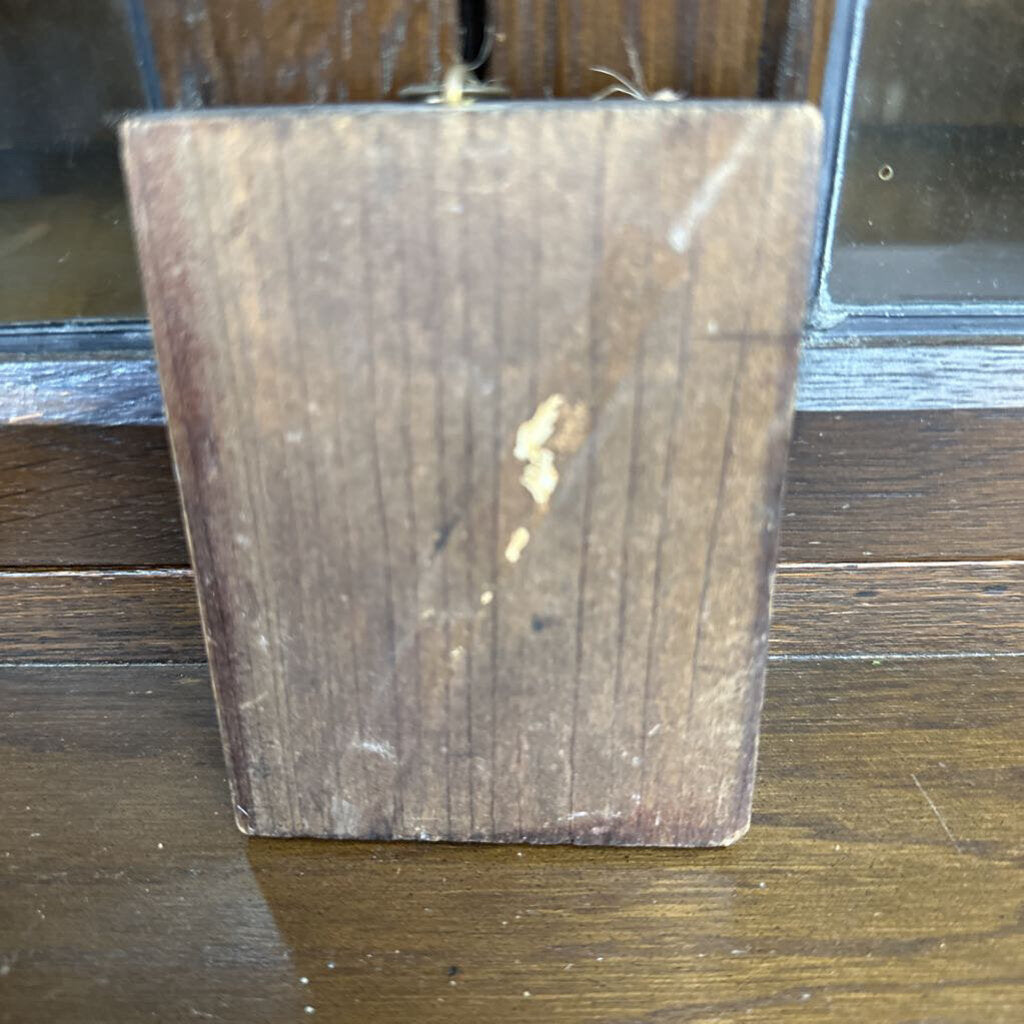 PRINT OF "THE TORN HAT" ON WOOD