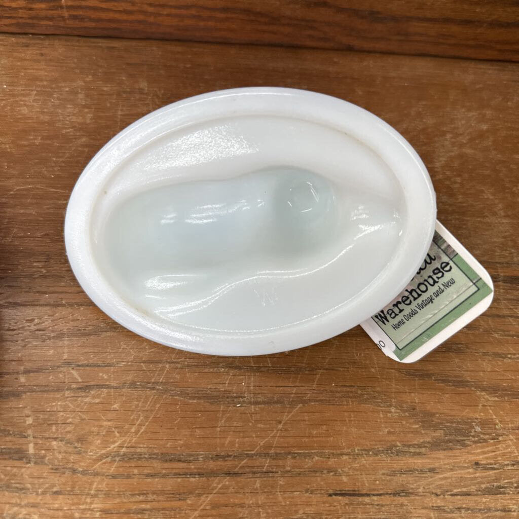 MILK GLASS WESTMORELAND CAT DISH LID