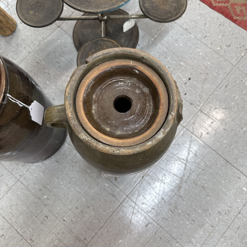 STONEWARE CHURN WITH LID