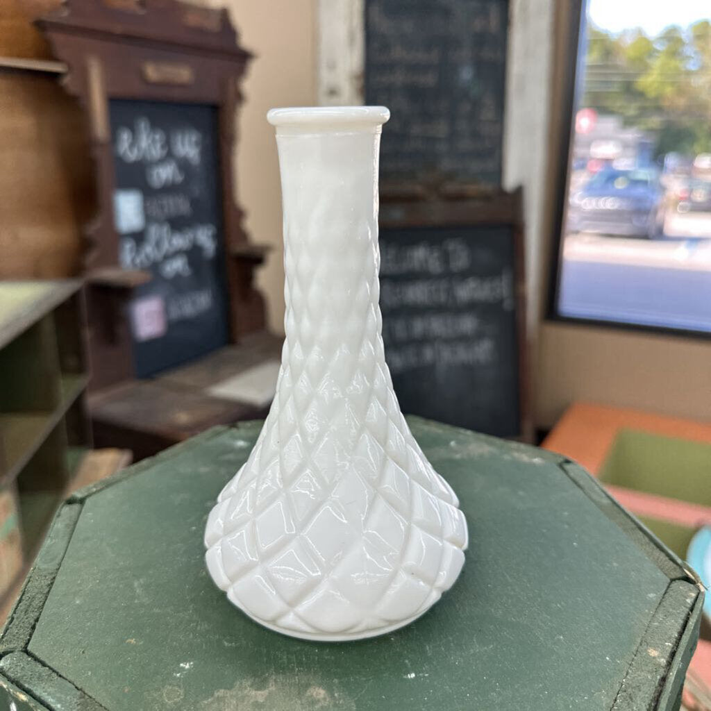 HOOSIER MILK GLASS BUD VASE