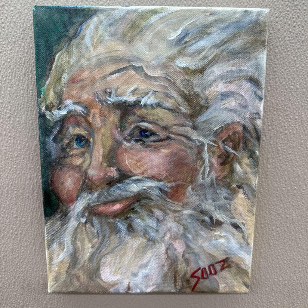 SANTA FACE ON CANVAS