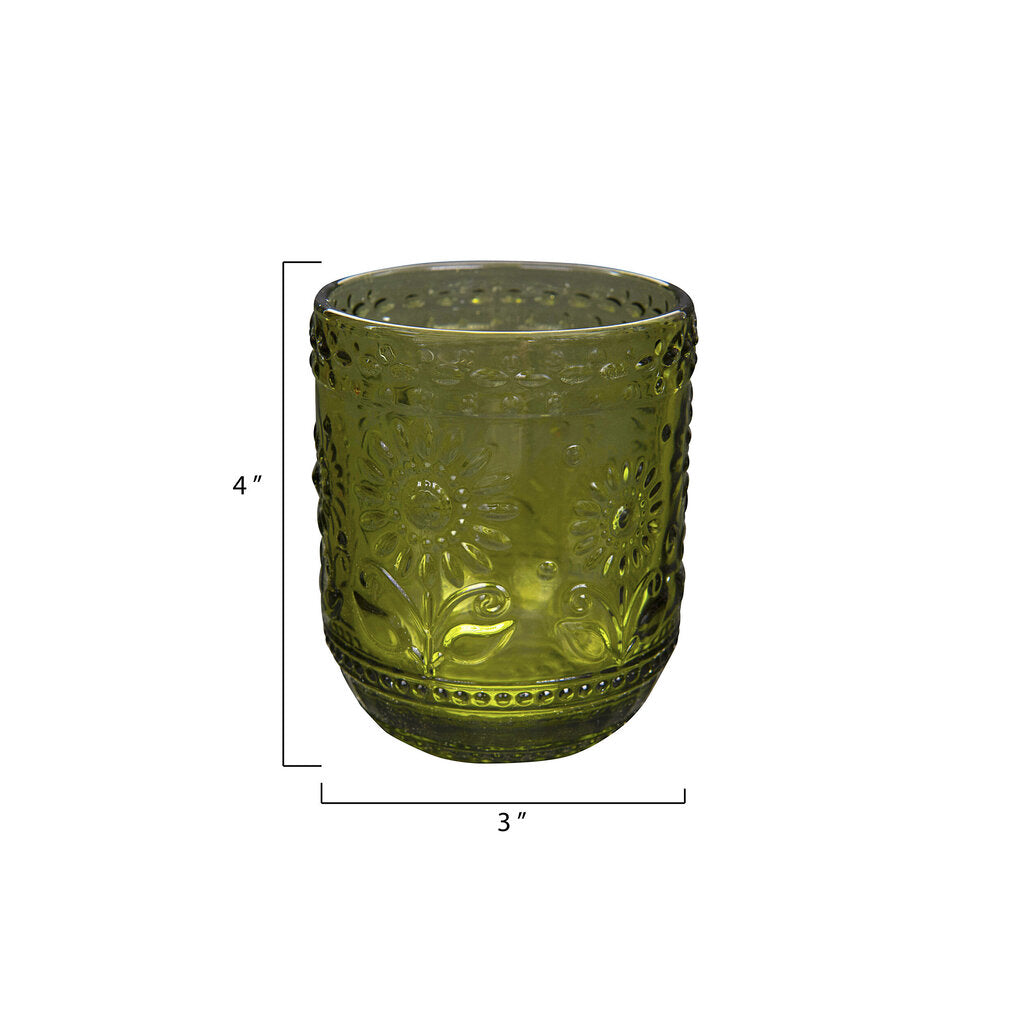 EMBOSSED DRINKING GLASS