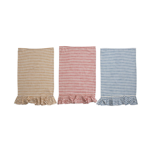 COTTON TEA TOWEL WITH RUFFLE