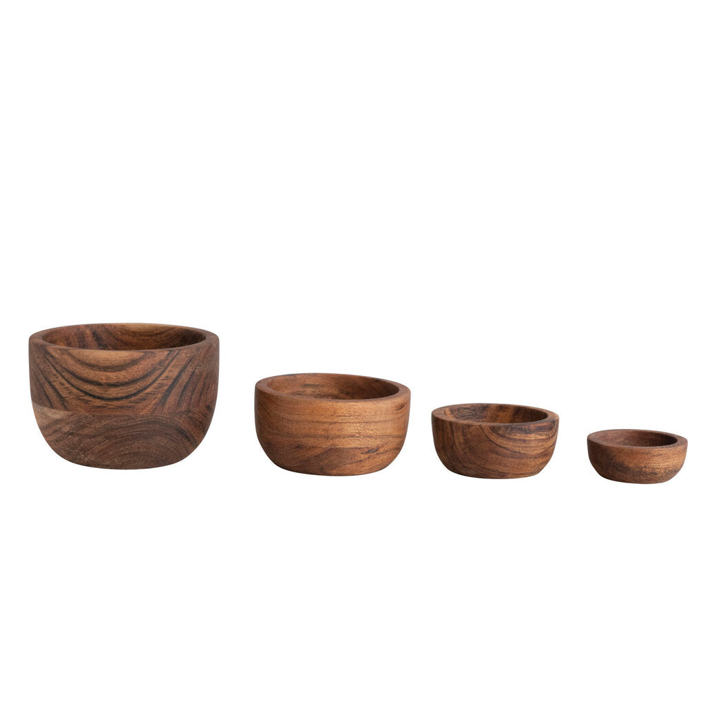 ACACIA SET OF 4 WOOD NESTING BOWLS