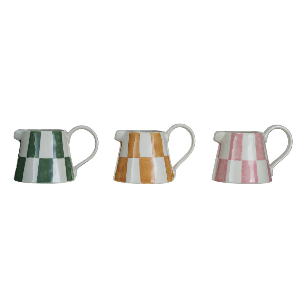 HAND PAINTED CHECKERED CREAMER