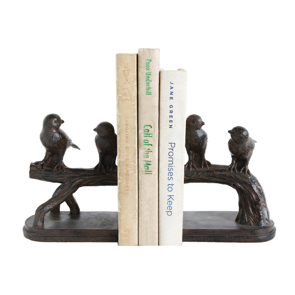 BIRDS ON BRANCH BOOKENDS