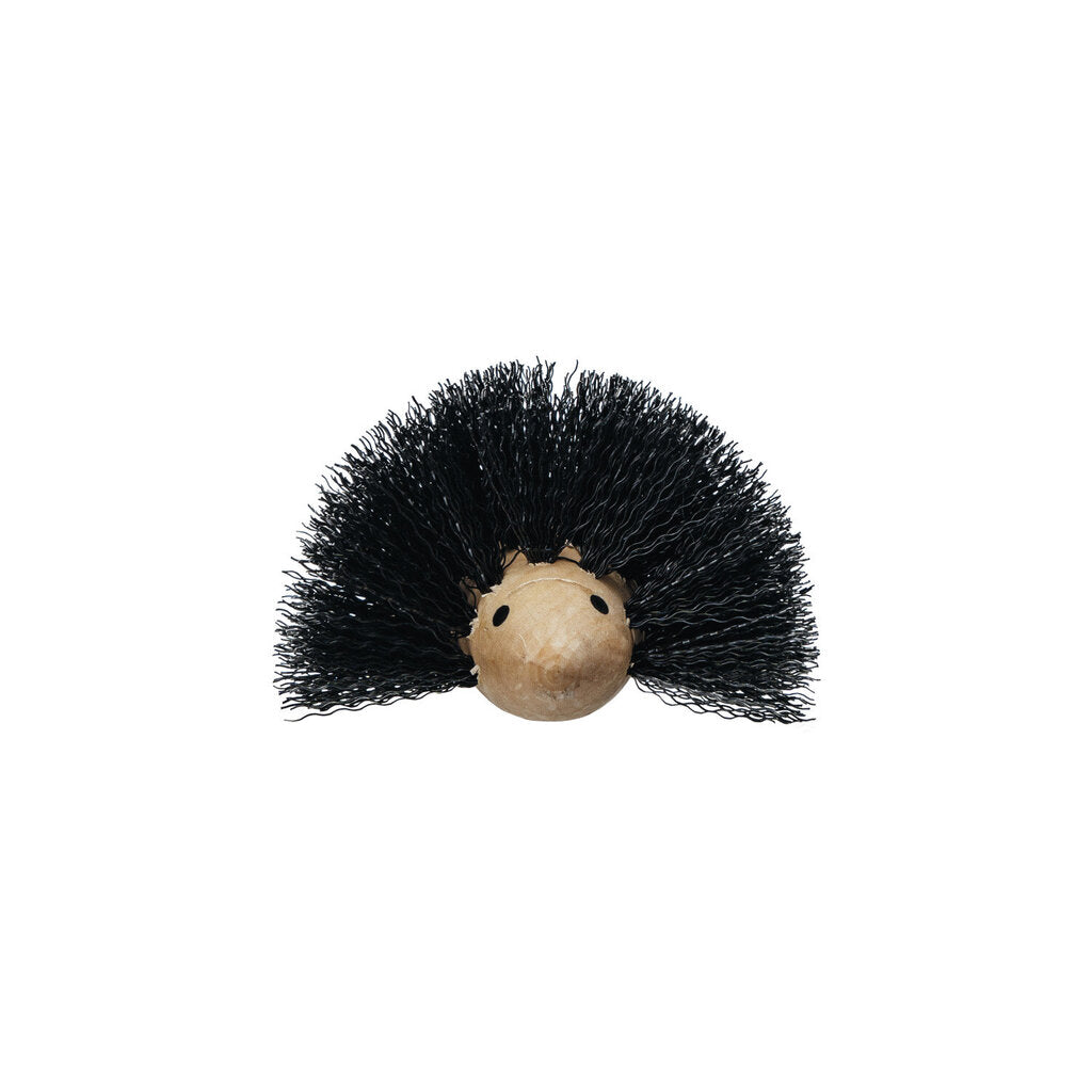 WOOD AND PLASTIC HEDGEHOG SHAPED BRUSH